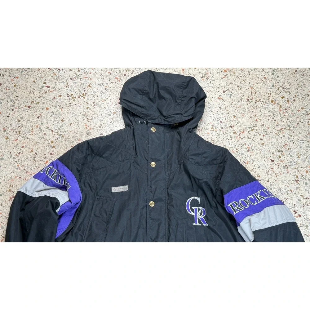 Columbia‎ MLB Vtg Colorado Rockies Fleece Lined Embroidered Hooded Jacket Size L
